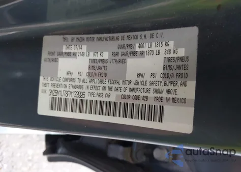 2015 Mazda Mazda3 I Sport z USA, uszkodzony, nr VIN 3MZBM1U78FM133926